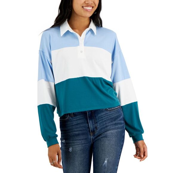 Juniors' Colorblocked Rugby Henley Top - Picture 1 of 1